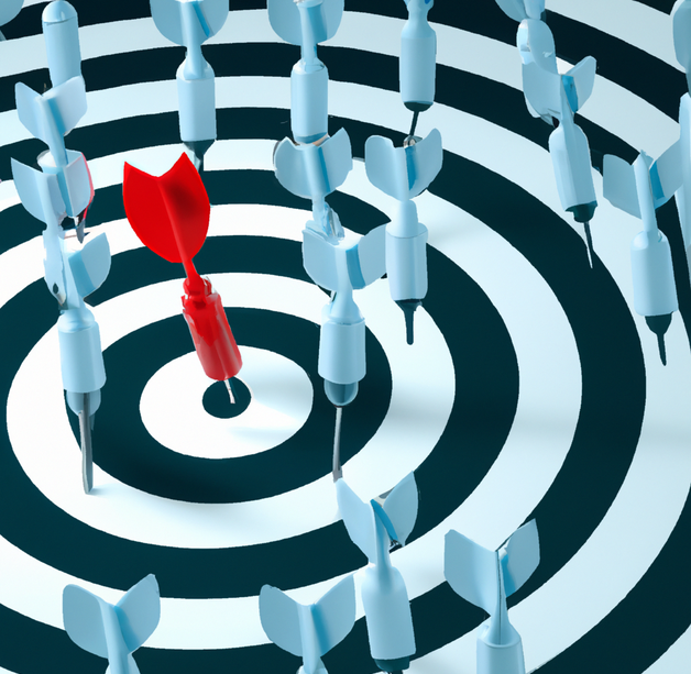 Bullseye illustration demonstrating the ease of targeting the right audience in digital marketing.